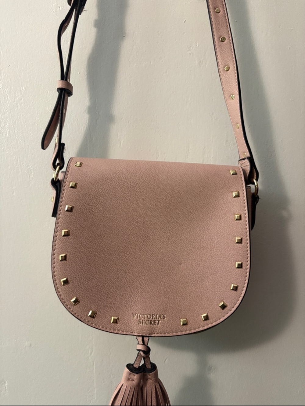 Victoria's Secret Pink Studded Tassel Crossbody Bag